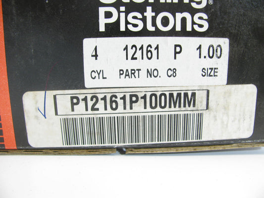 (4) Federal Mogul 12161P-100 Engine Piston 1.00mm 1973 Honda Civic 1.2L-L4