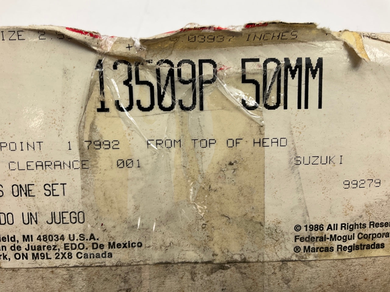 (3) Federal Mogul 13509P .50mm Piston Set For Firefly Geo Metro 1.0L Non-Turbo