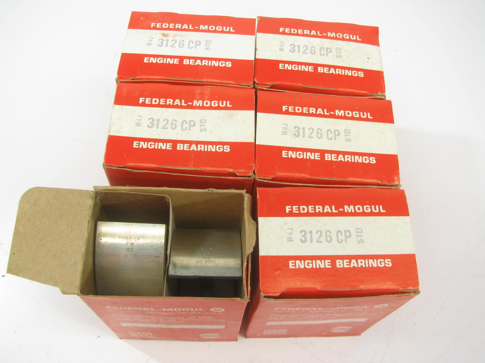 (6) Federal Mogul 3126CP Engine Main Bearing Standard For John Deere