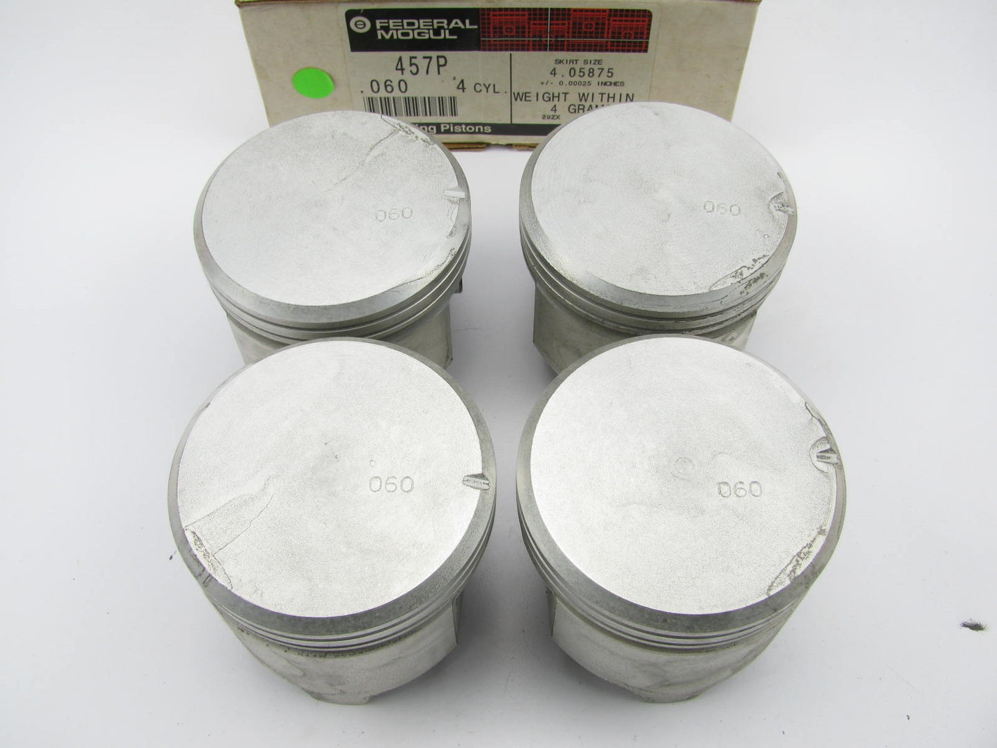 (4) Federal Mogul 457P-060 Engine Piston .060'' For 1977-1978 GM 2.5L
