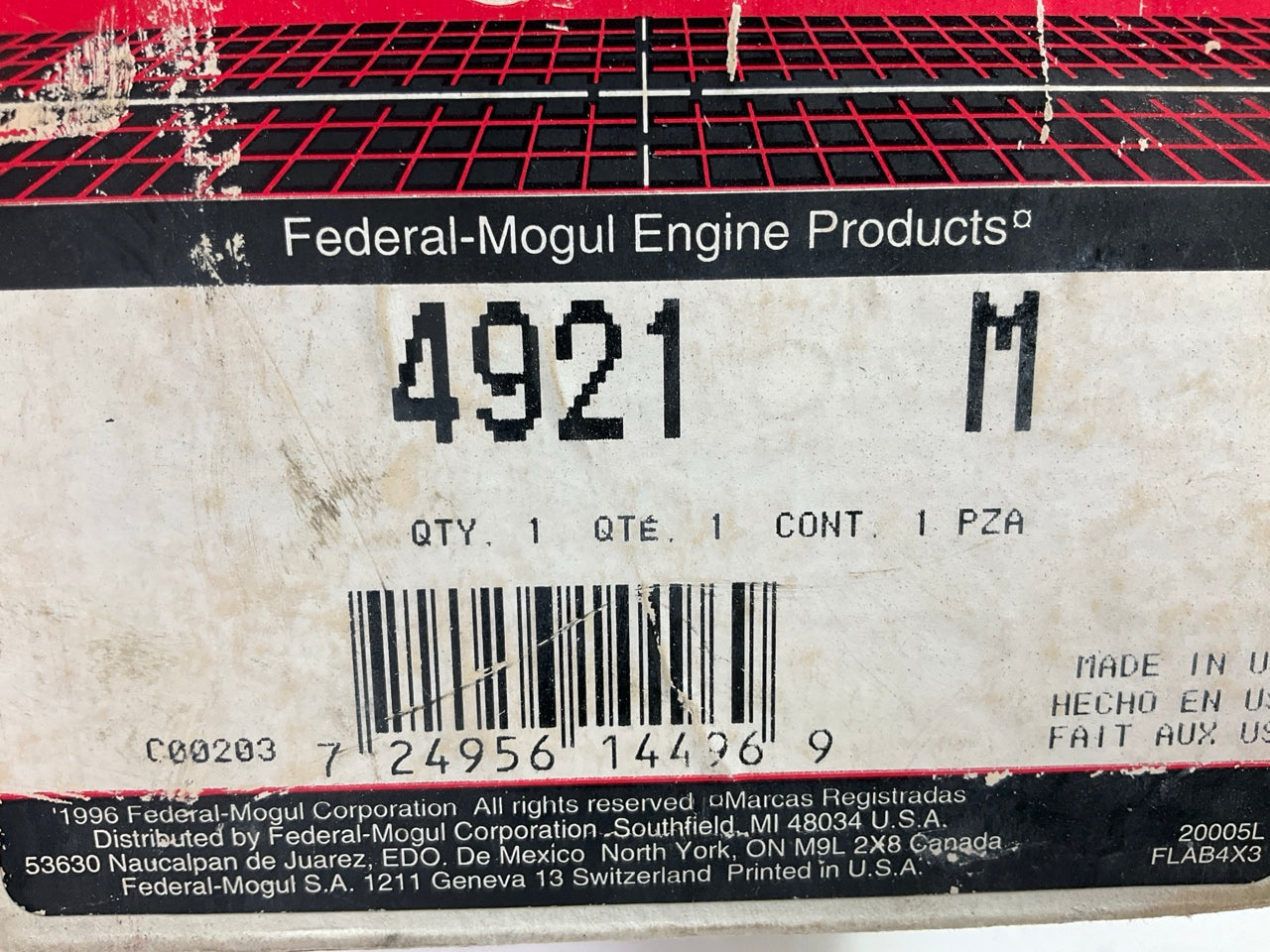 Federal Mogul 4921M Main Bearings STD For John Deere 2020, 2030, 2630, 2640