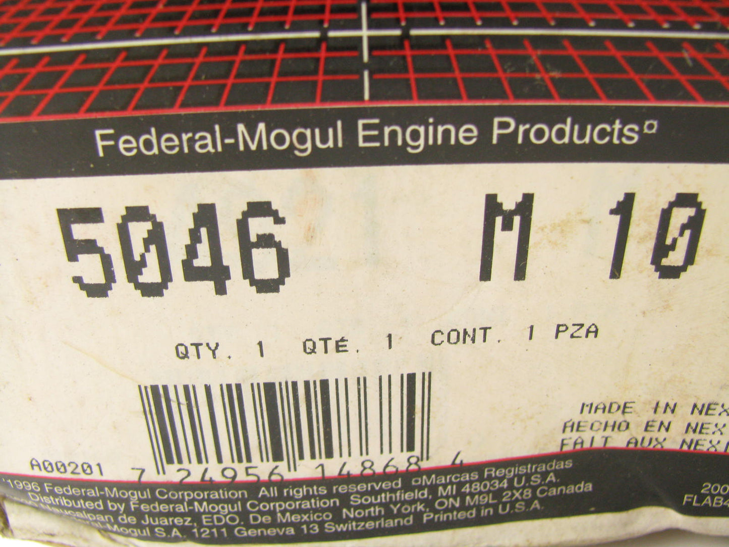 Federal 5046M10 Engine Main Bearings .010'' 251 267 284 301 336 Tractors