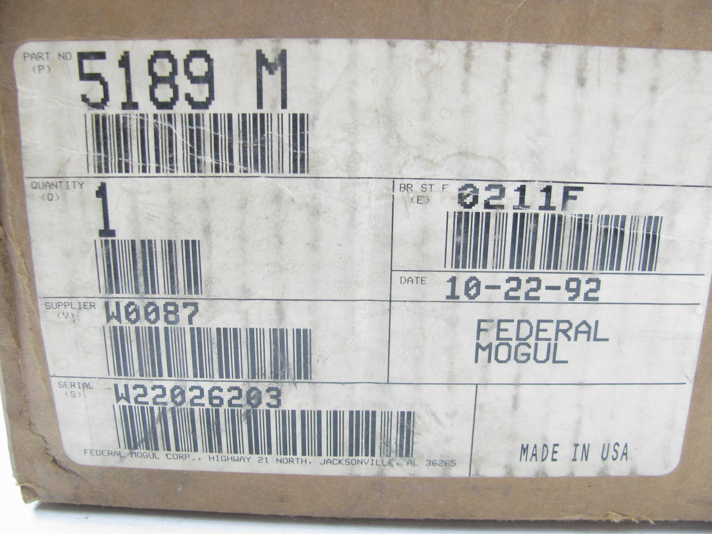 Federal 5189M Engine Main Bearings - Standard For Ford Tractor 8000/9000 401