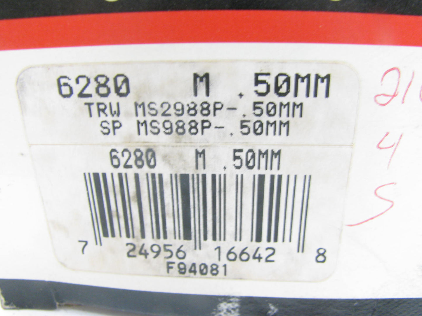 Federal Mogul 6280M50MM Engine Main Bearings .50mm for 1968-1975 Opel 1.9L