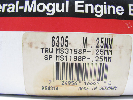 Federal Mogul 6305M-25MM Main Bearings .25mm For International 884, 584, 3230