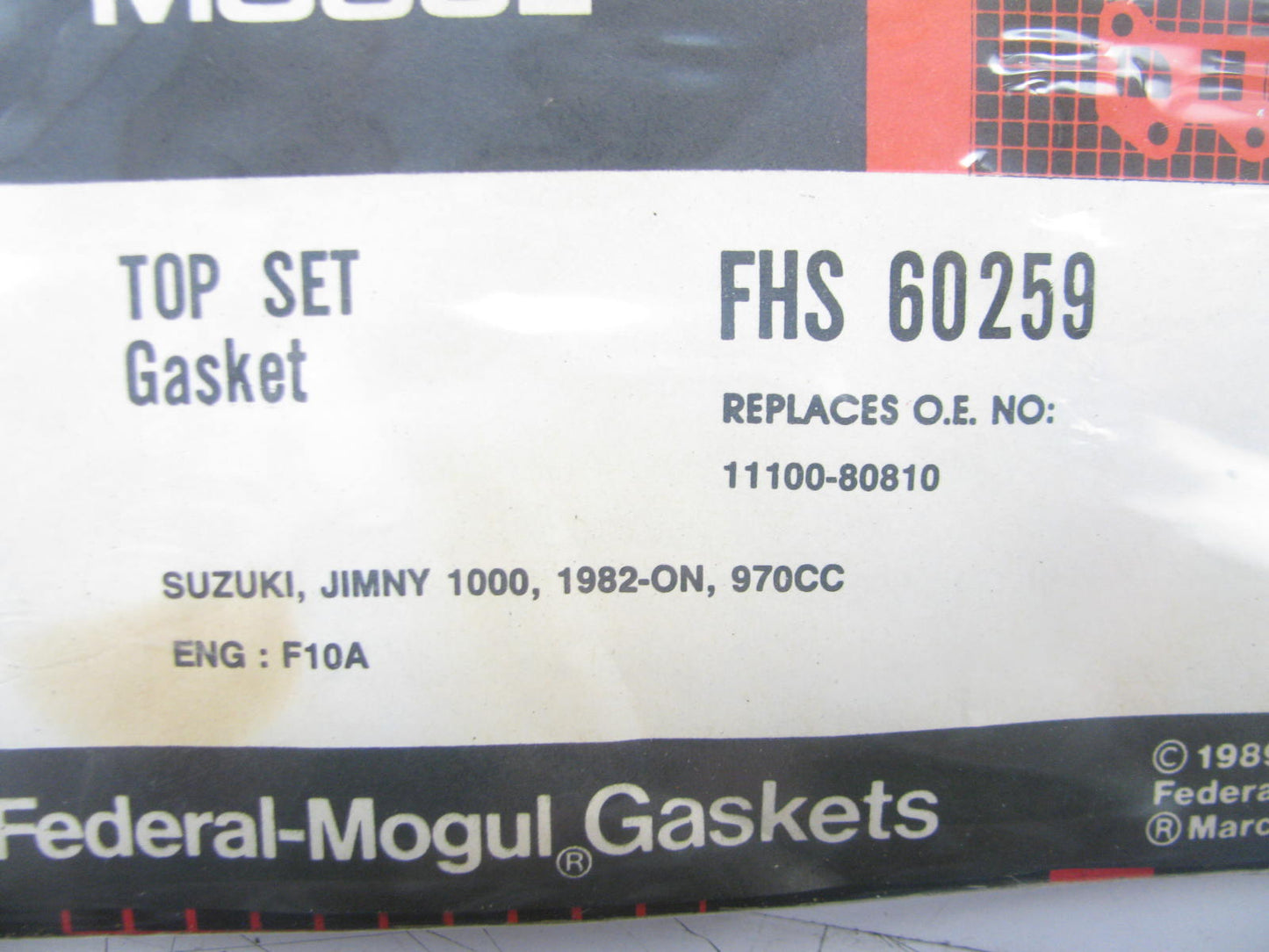 Federal Mogul FHS60259 Head Gasket Set For Suzuki Jimny SJ410 F10A Engine
