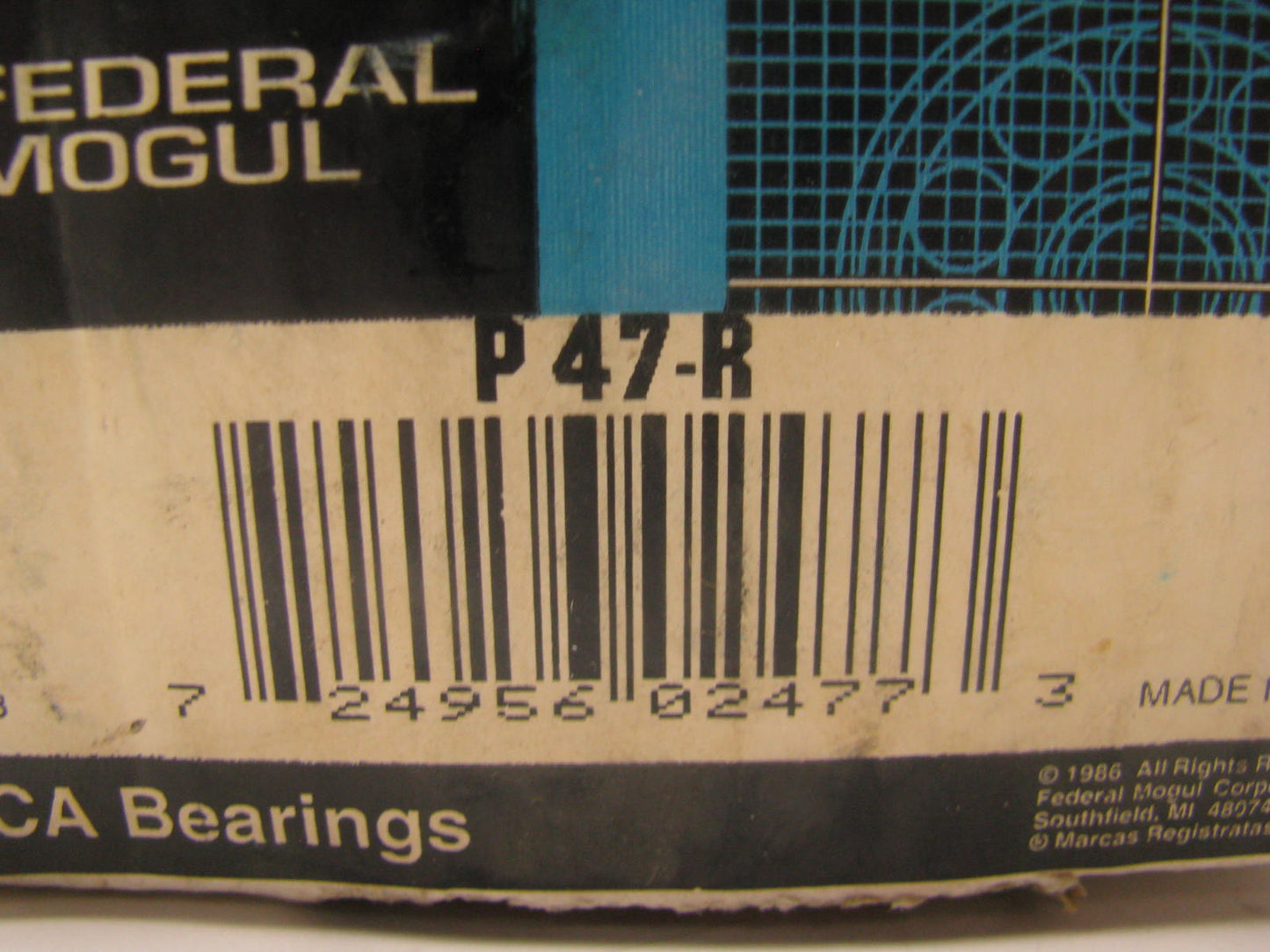 Federal Mogul P47-R Pillow Block Bearing HOUSING For 1.8504'' OD Bearing