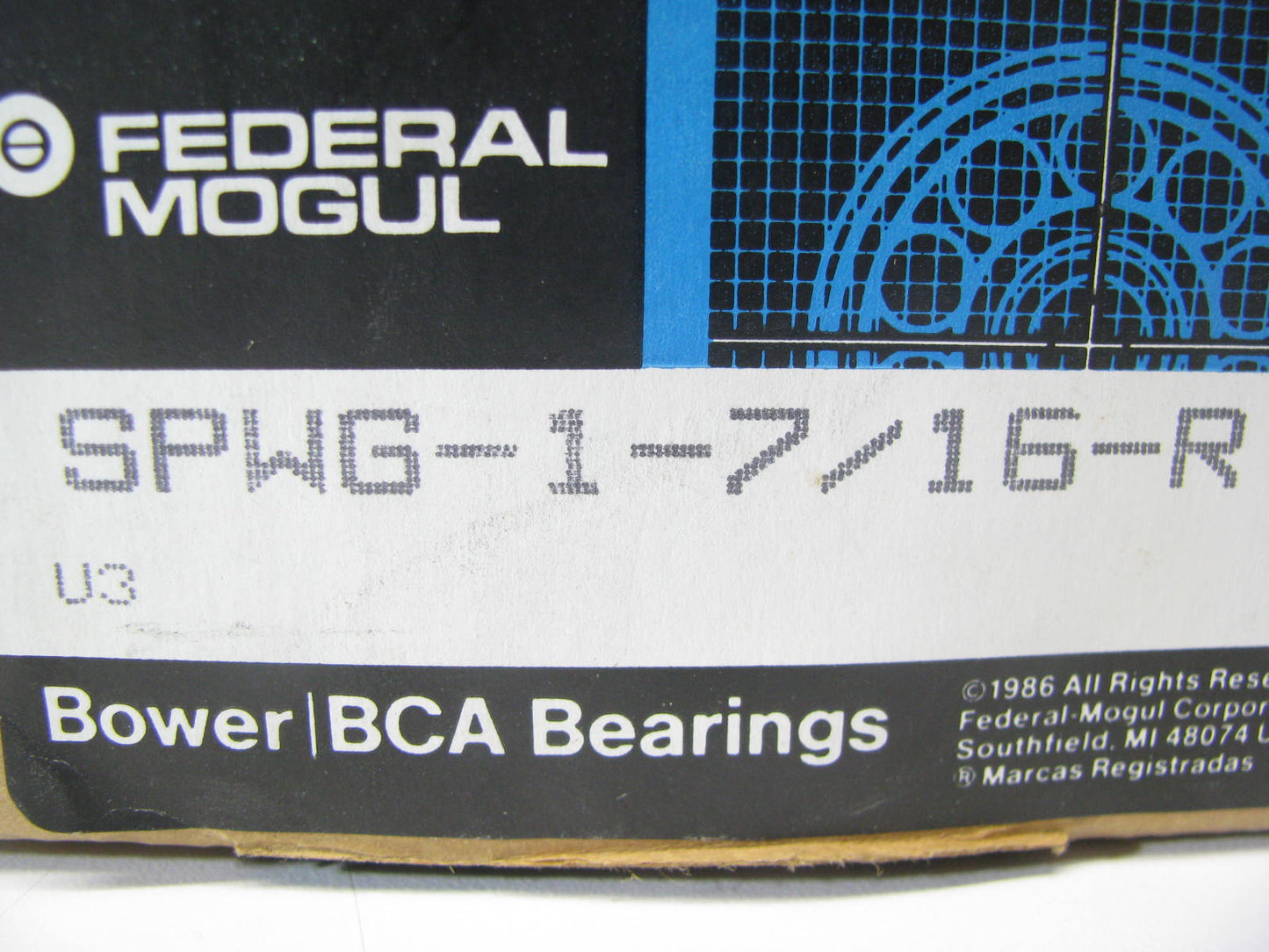 Federal Mogul SPWG-1-716-R Mounted Ball Bearing Unit 1-7/16'' Bore 2.125'' Centers