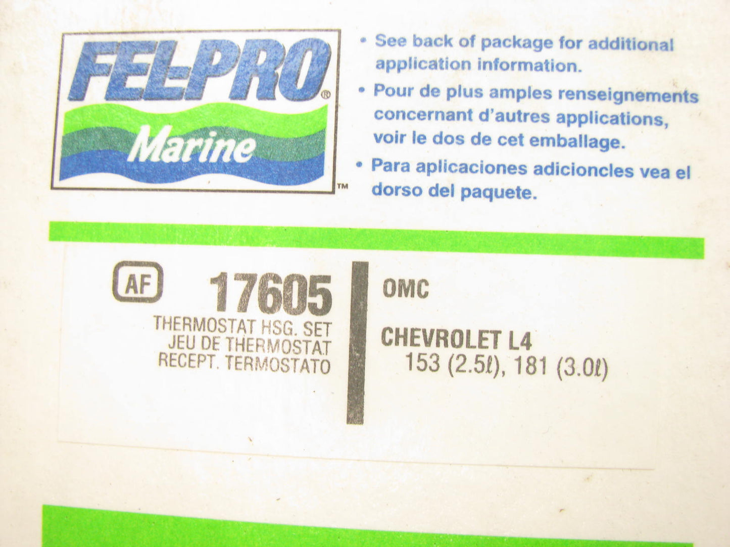 Fel-pro 17605 Marine Thermostat Housing Gasket Set for Chevrolet 153 181-L4