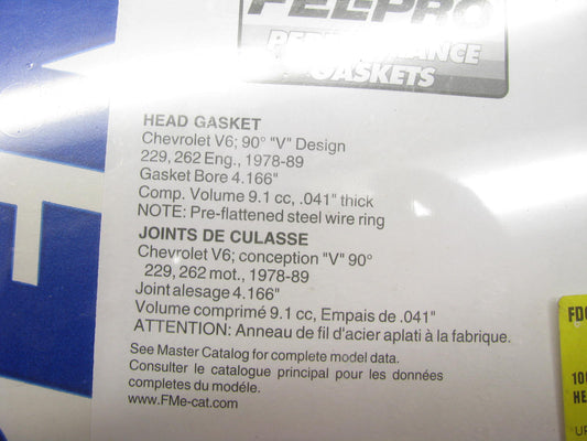 Fel-Pro Performance 1002 Engine Cylinder Head Gasket, Chevy, 3.8L / 4.3L, V6