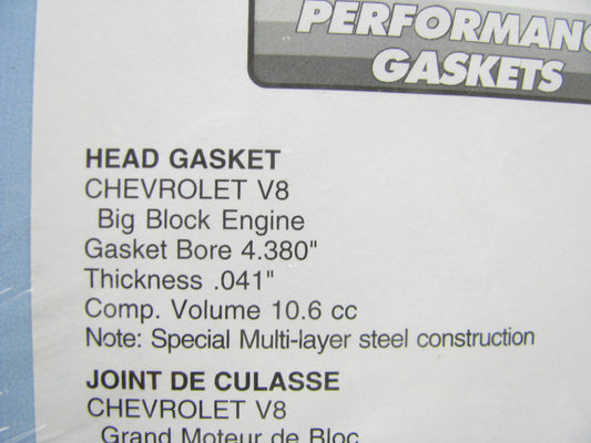 Fel-pro 1071 Cylinder Head Gasket - Chevrolet BBC 4.380'' Bore .041'' Thick