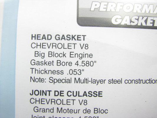 (2) Fel-Pro 1075-1 MLS Head Gasket - Chevy BBC 4.580'' Bore (GEN IV V VI) .053'' T
