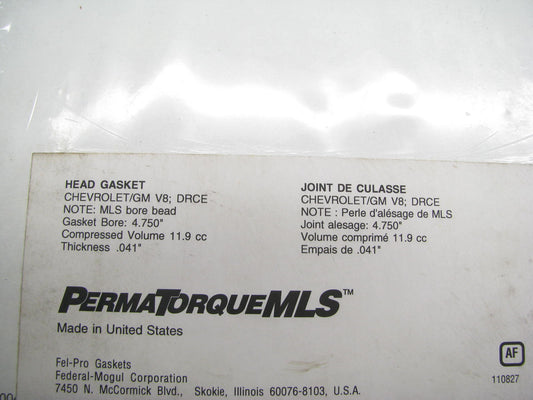 Fel-pro 1128 Performance MLS Head Gasket 1968-1990 Chevy 4.750'' Bore DRCE