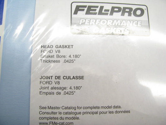 Fel-pro 1134SD-4 Head Gasket 4.180'' Bore .0425'' Thick Ford Small Block SBF V8