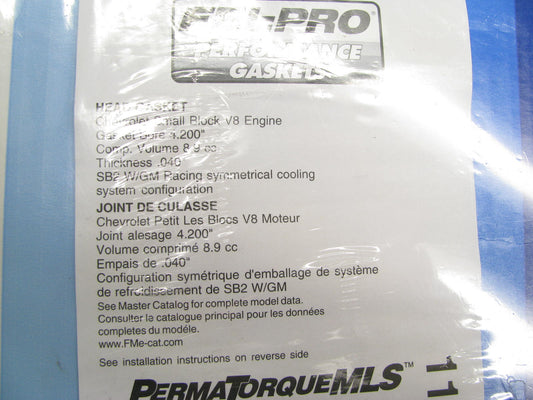 Fel-pro Performance 1144-2 MLS Head Gasket For Chevy SBC V8 4.200'' Bore