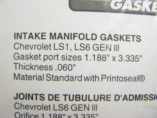 Fel-pro Performance 1312-3 Intake Manifold Gasket Set For LS1 LS6 Cathedral Port