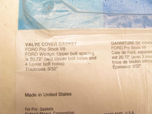 Fel-pro 1659 Performance Valve Cover Gasket Set - Ford Pro Stock V8 3/32'' Thick