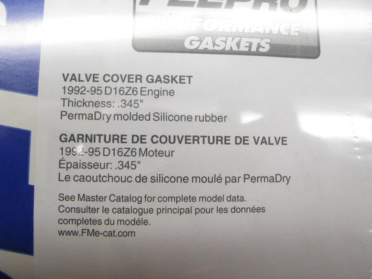 Fel-pro 1669 Engine Valve Cover Gasket For 1992-95 Honda D16Z6 L4 1.6L