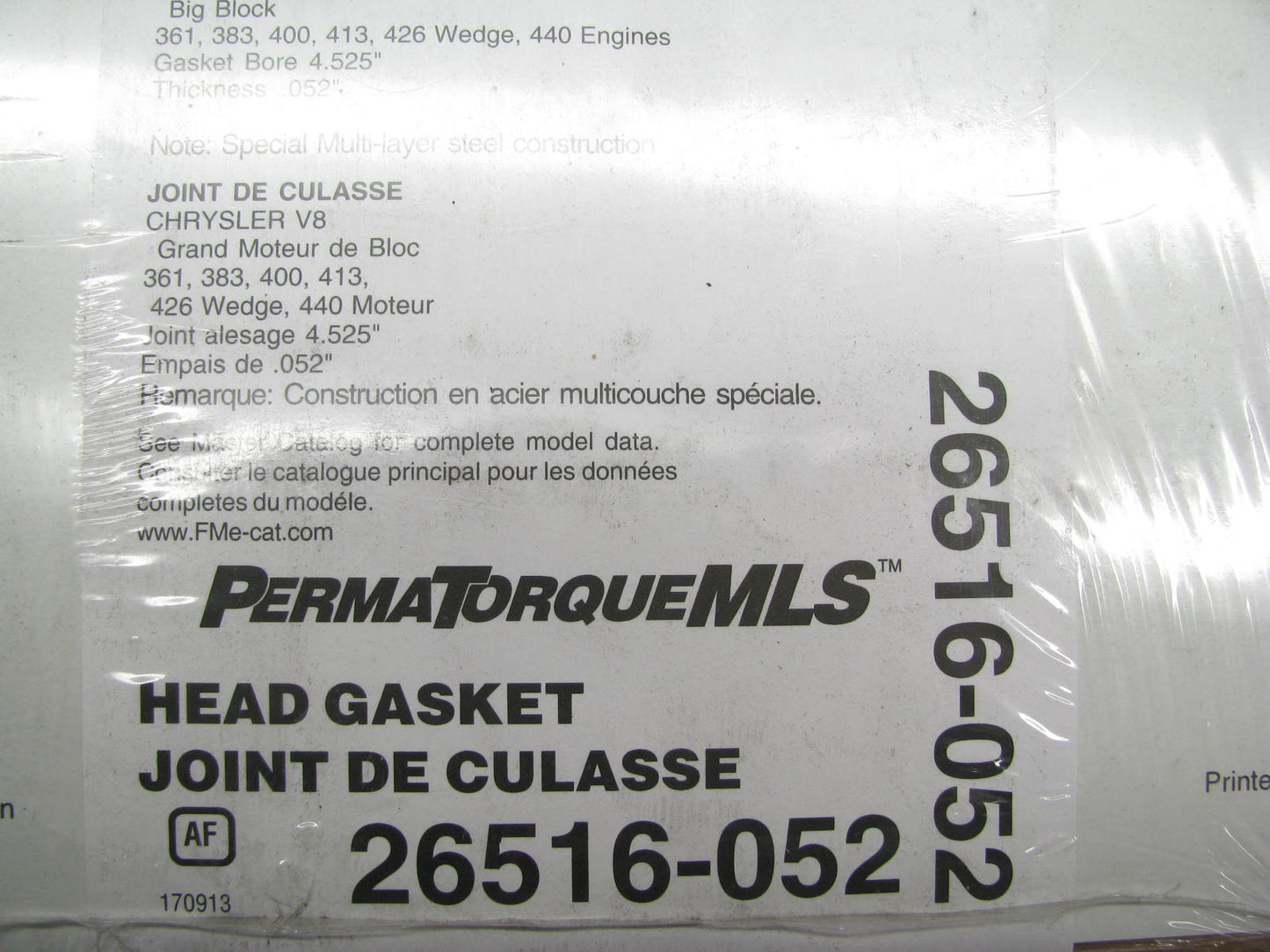 FEL-PRO PERFORMANCE 26516-052 Cylinder Head Gasket For Chrysler BIG Block V8