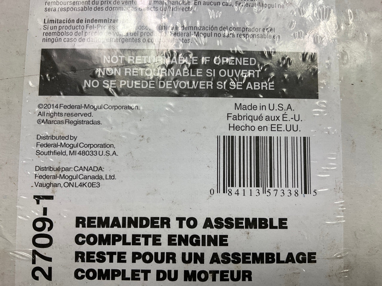 Fel-Pro Performance 2709-1 R.A.C.E. Ford 351W Engine Gasket Set