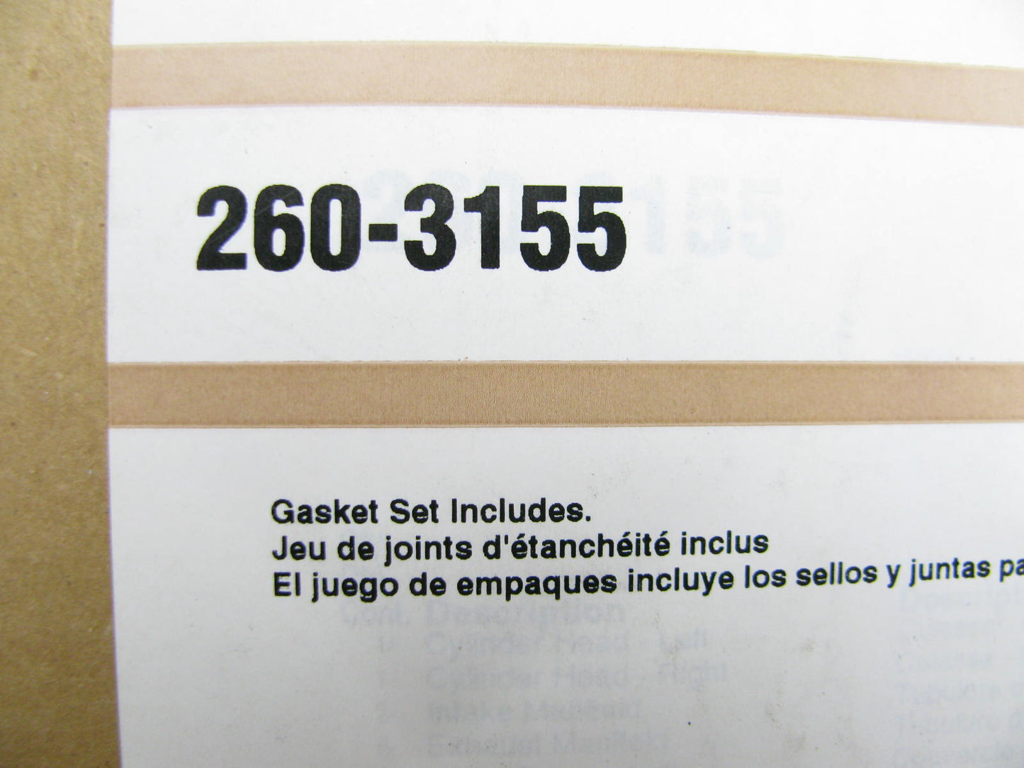 Fel-pro 260-3155 Engine Full Gasket Set 1999-2000 Ford Mustang GT 4.6L-V8 SOHC