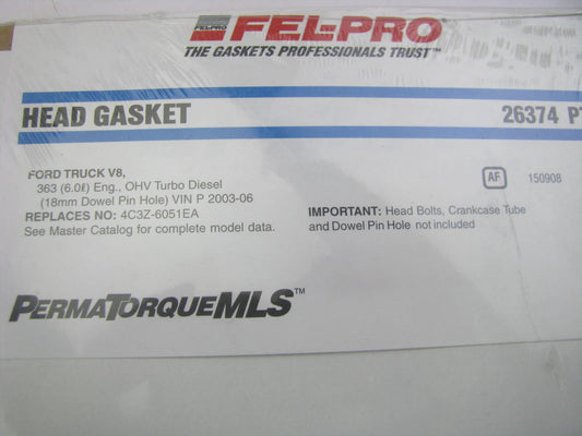 Fel-Pro 26374PT Cylinder Head Gasket MLS - 2003-2006 6.0L V8 TURBO DIESEL