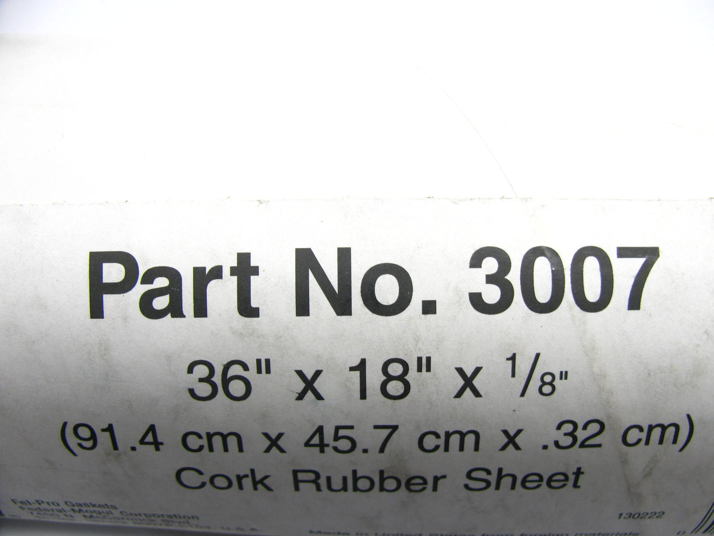 Fel-pro 3007 Cork Rubber Gasket Material Sheet Roll - 36'' X 18'' X 1/8''
