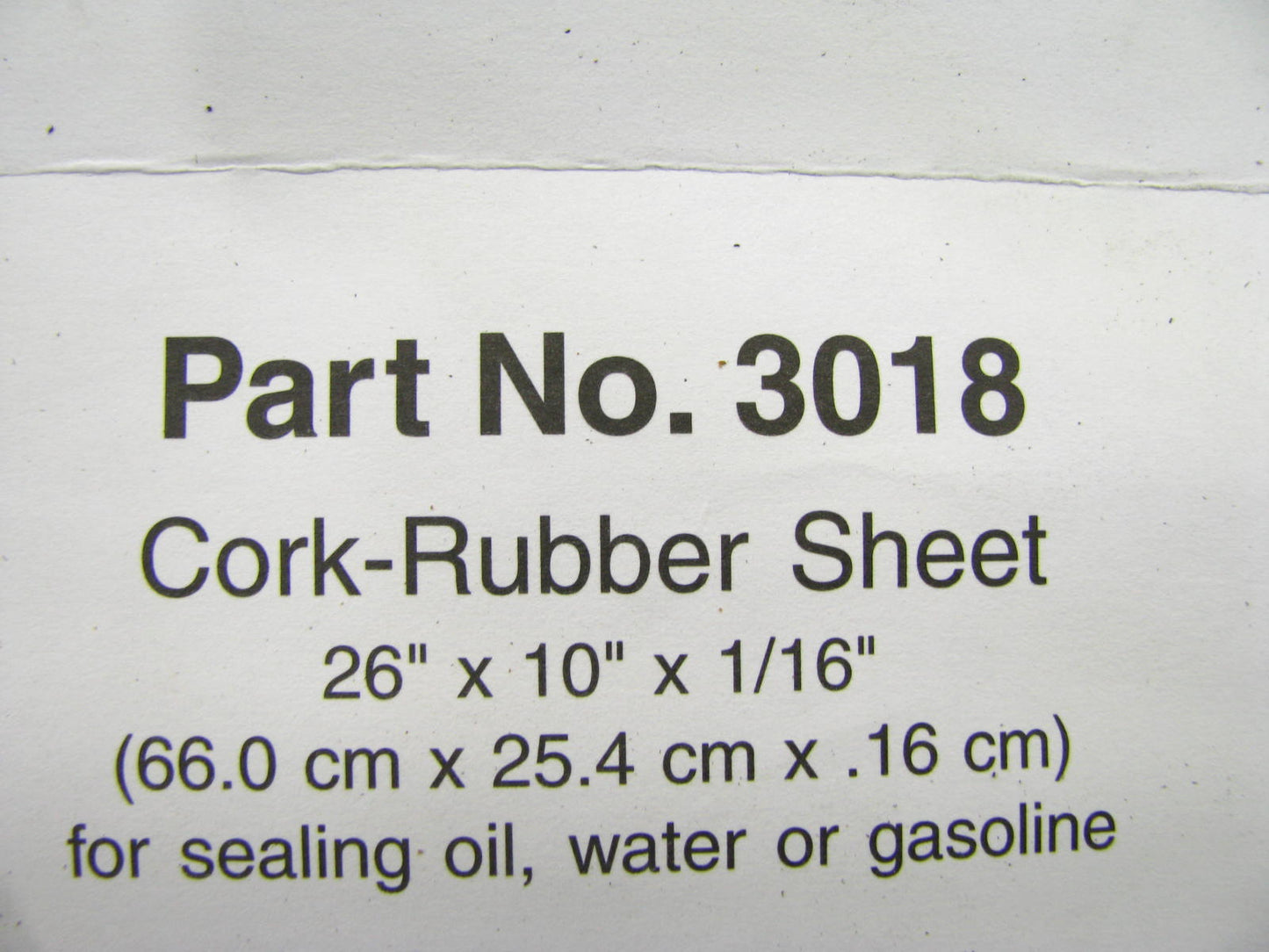 Fel-pro 3018 Cork Rubber Gasket Material Sheet Roll 10'' X 26'' 1/16''