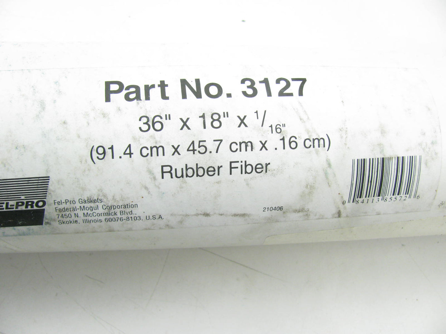 Fel-pro 3127 Gasket Material Roll Rubber Fiber 36'' X 18'' X 1/16'' Thickness