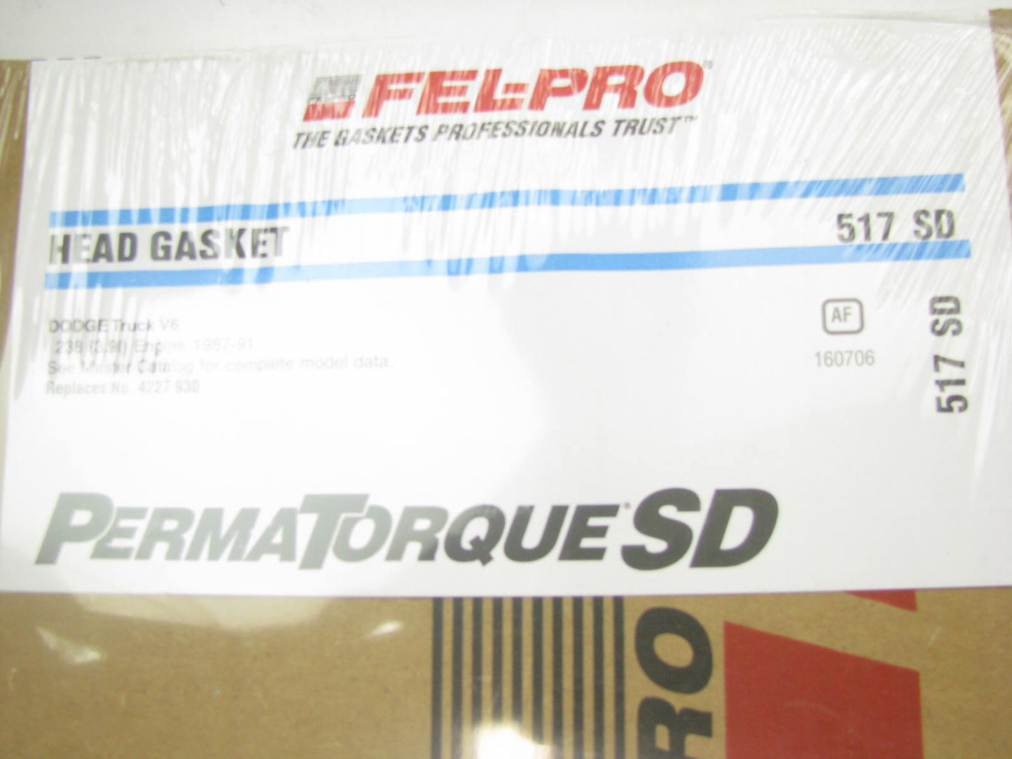Fel-pro 517SD Engine Cylinder Head Gasket For 1987-1991 Dodge 3.9L-V6