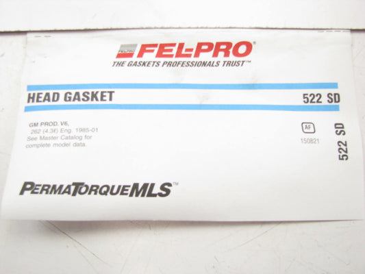 Fel-pro 522SD Cylinder Head Gasket - 1985-2011 Chevrolet GMC 4.3L 262 V6