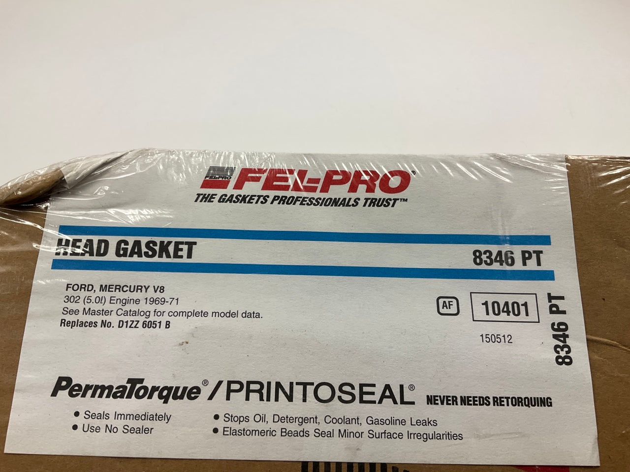 Fel-pro 8346PT Engine Cylinder Head Gasket 1969-1971 Mustang, Cougar Boss 302-V8