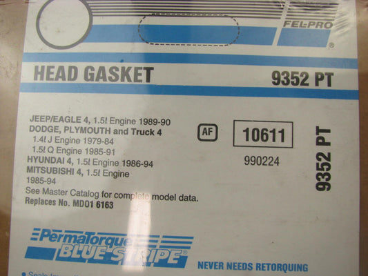 Fel-pro 9352PT Engine Cylinder Head Gasket For 1985-1994 Mitsubishi 1.4L 1.5L