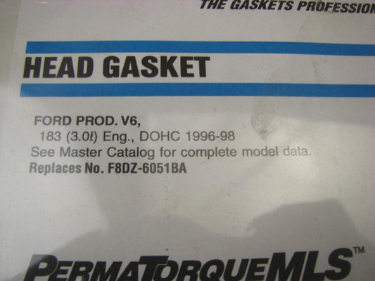 Fel-pro 9481PT Left Cylinder Head Gasket 96-98 Sable, Taurus 3.0L DOHC DURATEC