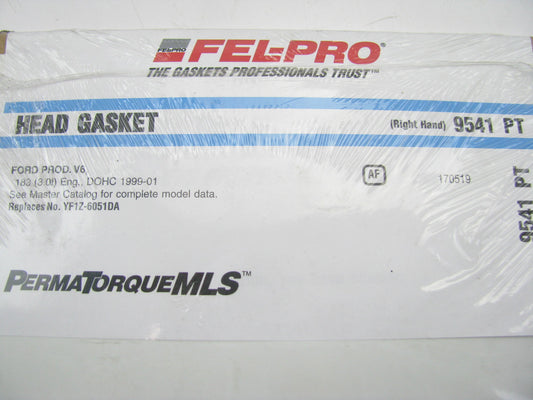 Fel-Pro 9541PT RIGHT Cylinder Head Gasket - 1999-01 Ford 183 - 3.0L V6 DOHC