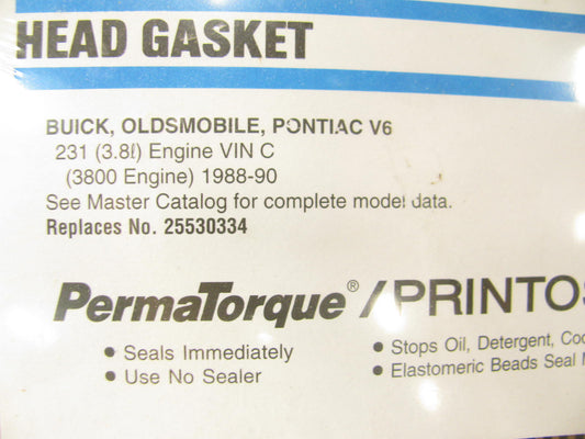 Fel-Pro 9556PT Cylinder Head Gasket - 88-90 Buick Oldsmobile, Pontiac 231 3.8L
