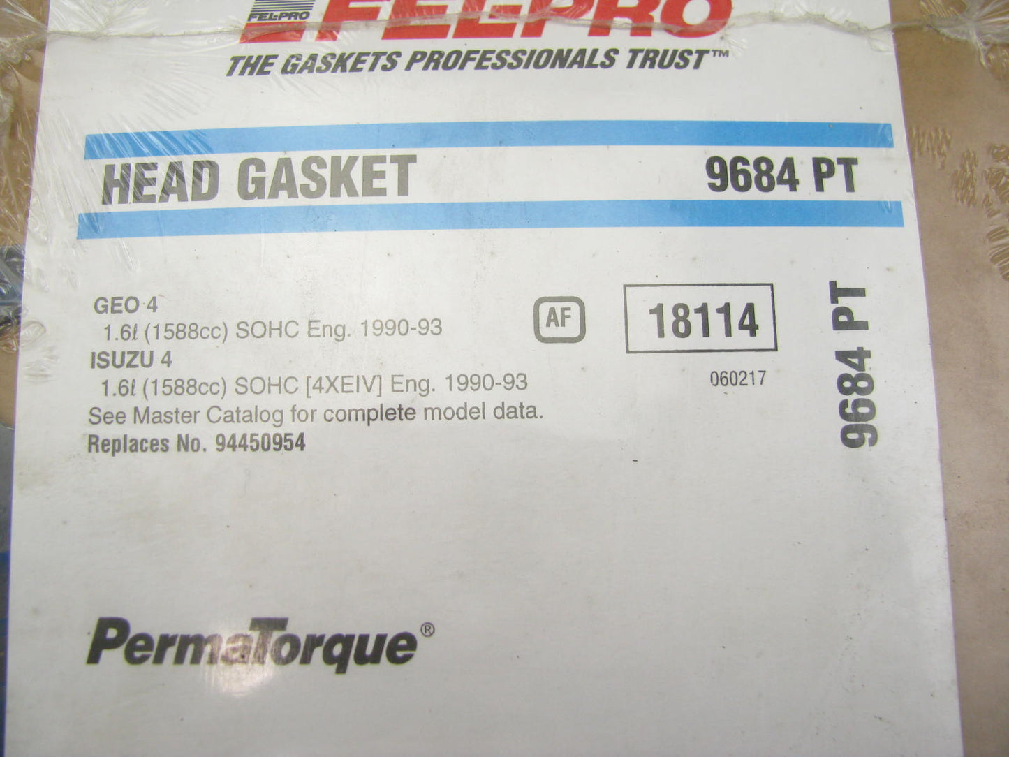 FEL-PRO 9684PT Cylinder Head Gasket - 90-93 Geo Storm 91-93 Isuzu Stylus 1.6L L4