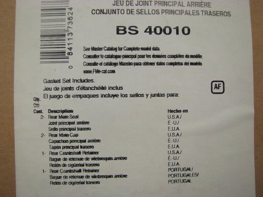 Fel-pro BS40010 Rear Main Seal - Allis-Chalmers Komatsu Tractors LeRoi Engines