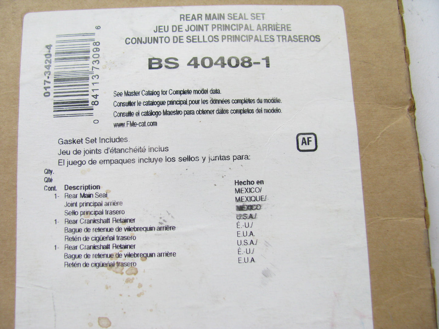 Fel-pro BS40408-1 Engine Crankshaft Seal Kit - Rear