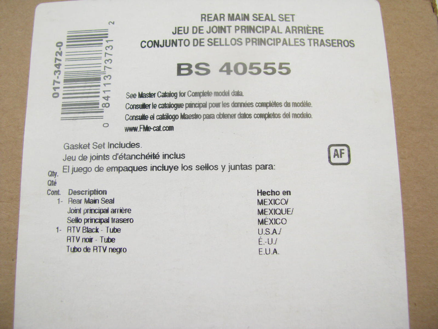 FEL-PRO BS40555 Engine Main Bearing Rear Seal Set