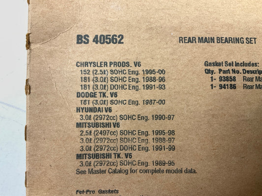 Fel-pro BS40562 Rear Main Seal Set