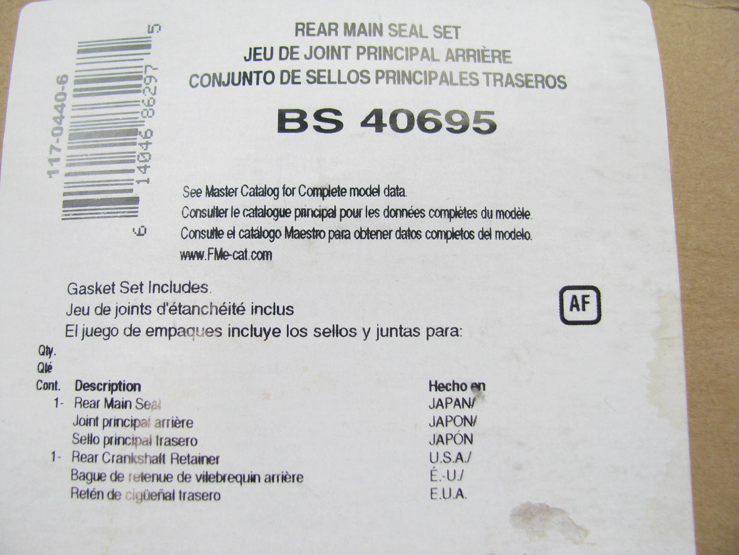 Fel-Pro BS40695 Rear Main Seal For 1992-2005 Lexus, 1993-1998 Toyota 3.0L
