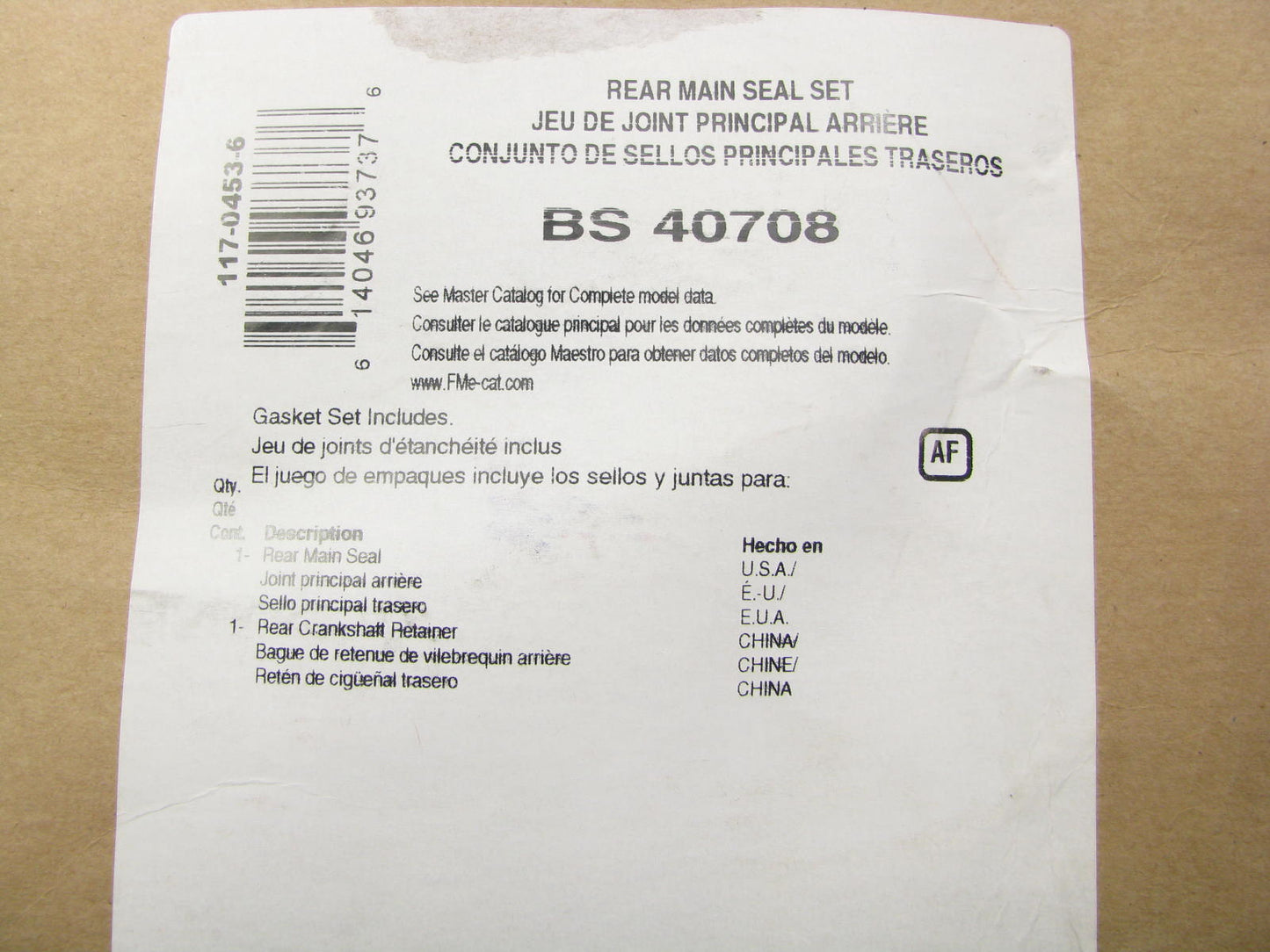 FEL-PRO BS40708 Engine Main Bearing Gasket Set - 2005-2009 Buick Pontiac 3.8L V6