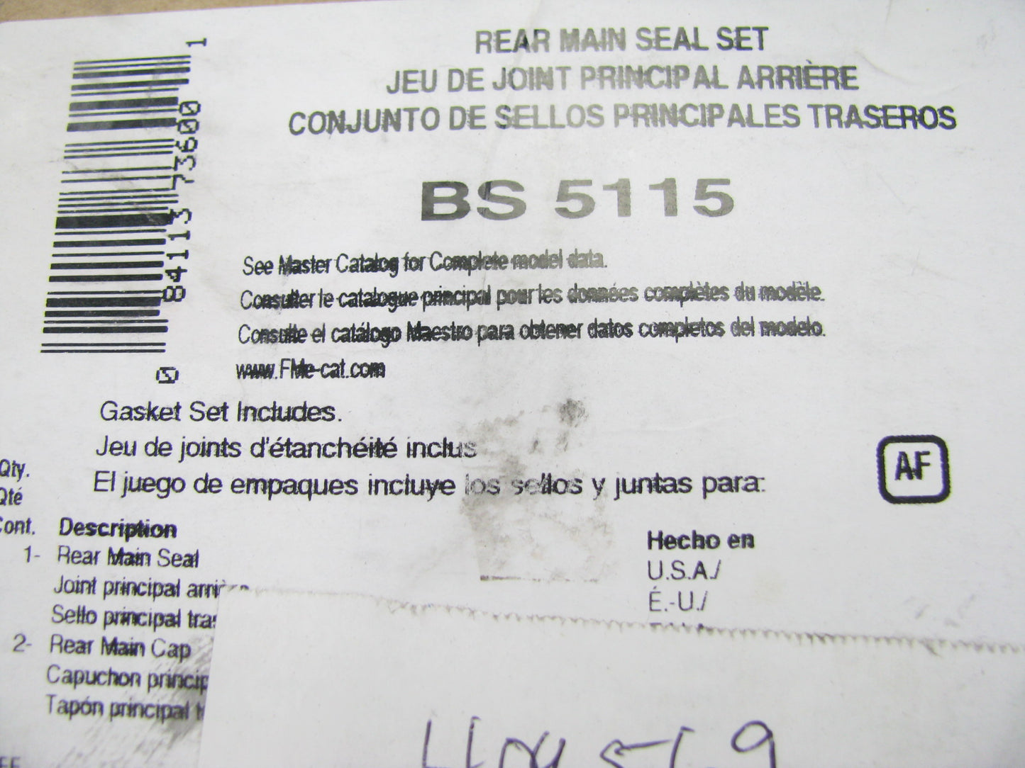 Fel-pro BS5115 Rear Main Seal Set