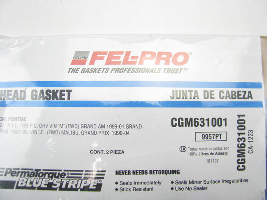 Fel-Pro CGM631001 Cylinder Head Gasket Set - 2 Head Gaskets Only As Shown