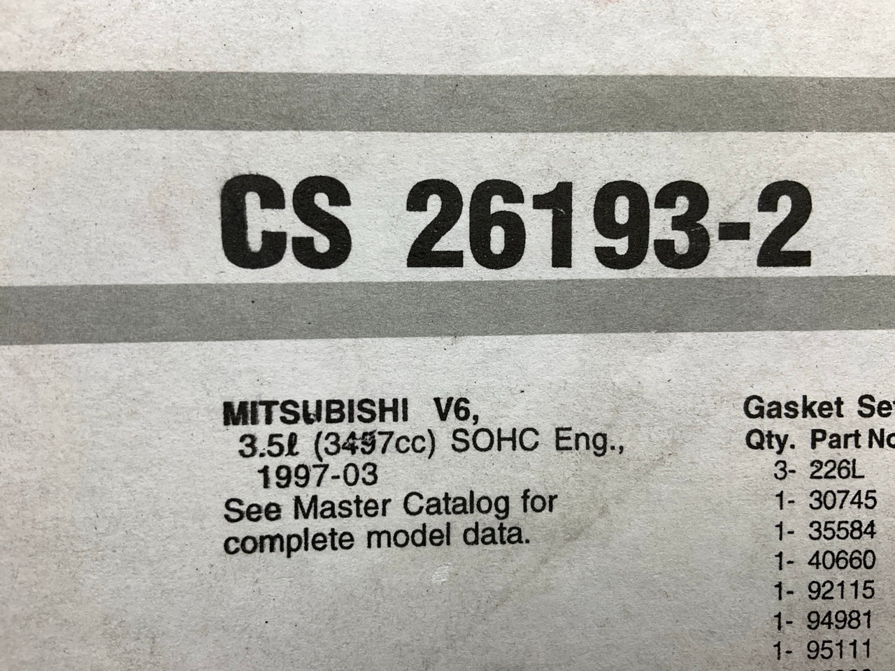 Fel-Pro CS26193-2 Conversion (Lower) Gasket Set For 1997-2004 Diamante 3.5L-V6
