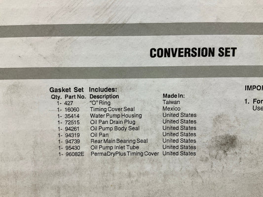 Fel-pro CS8857-4 Conversion (Lower) Gasket Set For 1988 Ford Mercury 3.8L-V6