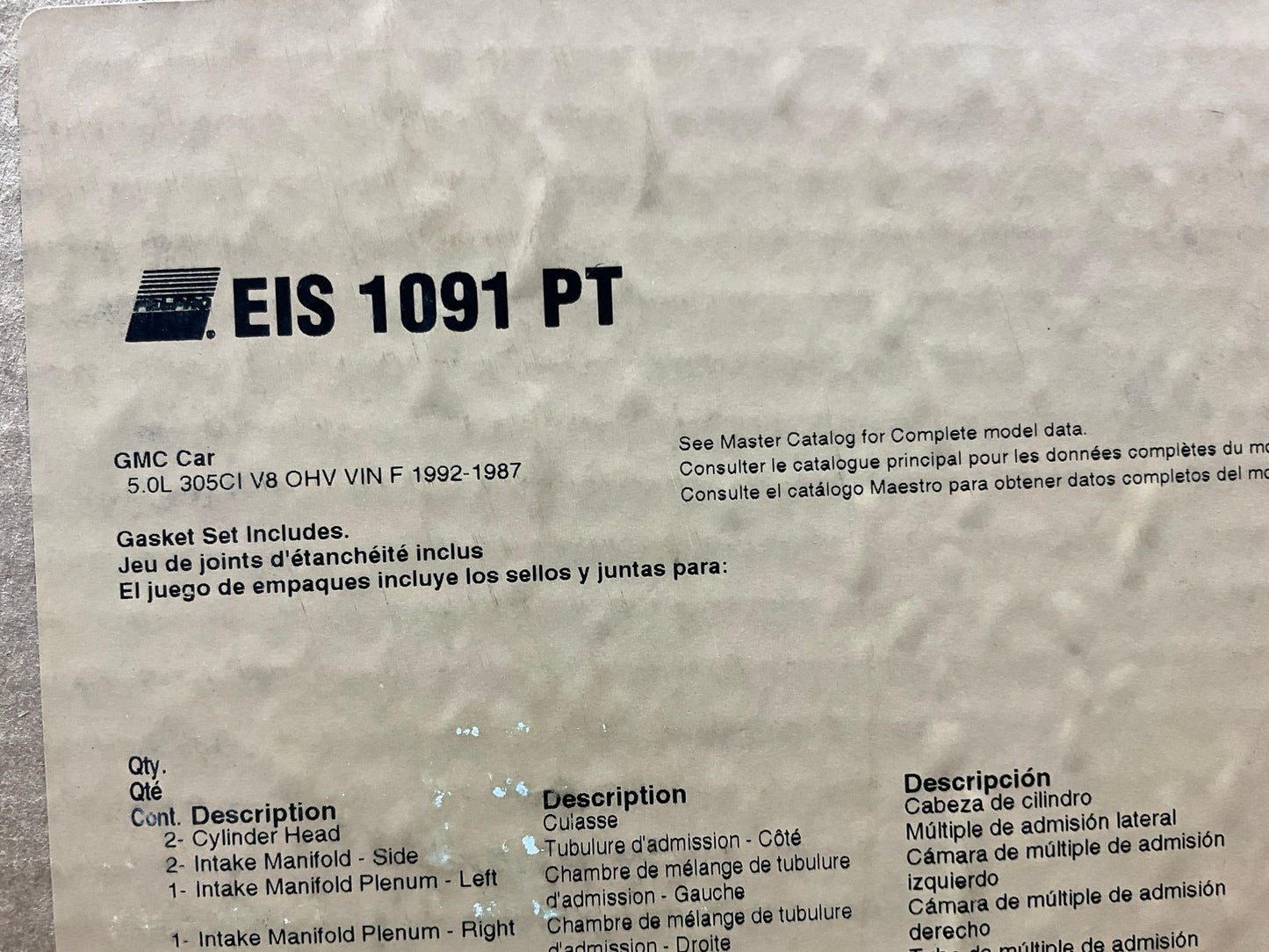 Fel-Pro EIS1091PT Short Block Gasket Set - 1987-1992 GM 305 TPI Camaro Firebird