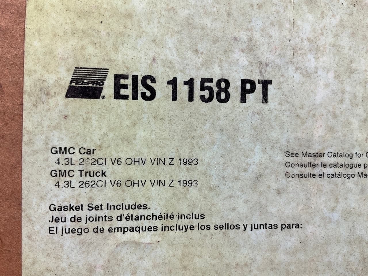 Fel-Pro EIS1158PT Engine Rebuilder Gasket Set For 1993 GMC 4.3L-V6 (VIN Z)