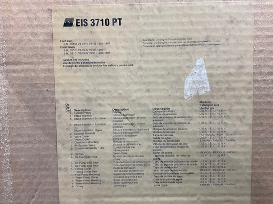 Fel-Pro EIS3710PT Engine Rebuilder Gasket Set For 1987-1993 Ford 351W-V8